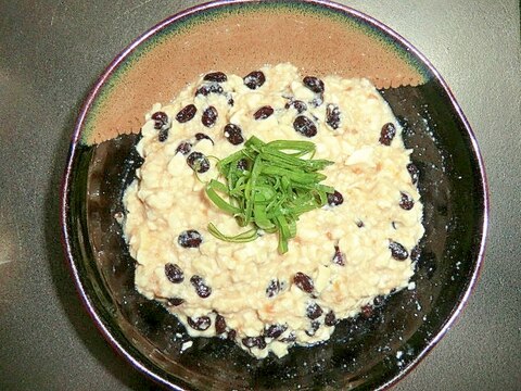 お豆腐と黒豆納豆の醤油糀和え